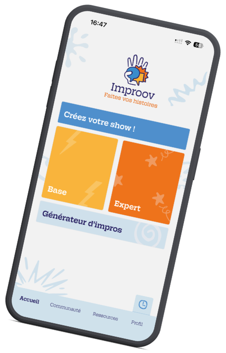 Aperçu de l’application Improov sur smartphone